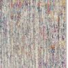 6' Pink And Ivory Abstract Power Loom Runner Rug