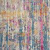 10' Pink And Ivory Abstract Power Loom Runner Rug