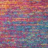 6' Blue And Pink Abstract Power Loom Runner Rug