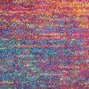 8' Blue And Pink Abstract Power Loom Runner Rug