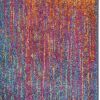 8' Blue And Pink Abstract Power Loom Runner Rug