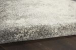 8' Gray And Ivory Round Abstract Power Loom Area Rug