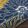 7' X 10' Blue Floral Power Loom Area Rug