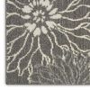 6' Blue And Gray Floral Power Loom Runner Rug