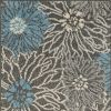 8' Blue And Gray Floral Power Loom Runner Rug
