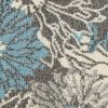7' X 10' Blue And Gray Floral Power Loom Area Rug