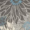 7' X 10' Blue And Gray Floral Power Loom Area Rug