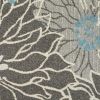 8' Blue And Gray Round Floral Power Loom Area Rug