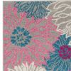 8' Gray Floral Dhurrie Runner Rug