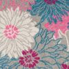8' Gray Floral Dhurrie Runner Rug