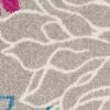7' X 10' Gray Floral Dhurrie Area Rug