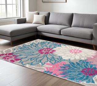8' X 10' Gray Floral Dhurrie Area Rug