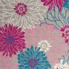 8' X 10' Gray Floral Dhurrie Area Rug