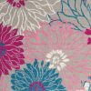 8' X 10' Gray Floral Dhurrie Area Rug