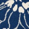 6' Blue And Ivory Floral Dhurrie Runner Rug
