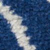 8' Blue And Ivory Floral Power Loom Runner Rug