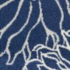 8' Blue And Ivory Floral Power Loom Runner Rug