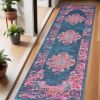 6' Blue Power Loom Runner Rug