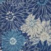 8' X 10' Blue And Ivory Floral Power Loom Area Rug