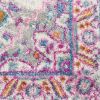8' Pink And Gray Power Loom Runner Rug