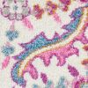 7' X 10' Pink And Gray Power Loom Area Rug