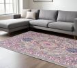 8' X 10' Pink And Gray Power Loom Area Rug