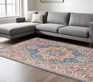 7' X 10' Teal Blue Power Loom Area Rug
