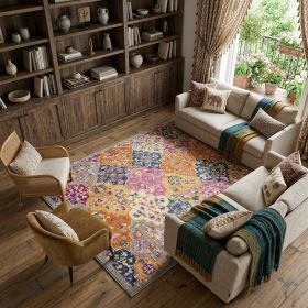 8' X 10' Pink And Gray Geometric Dhurrie Area Rug