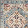 7' X 10' Blue And Ivory Power Loom Area Rug