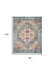 7' X 10' Blue And Ivory Power Loom Area Rug