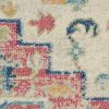 7' X 10' Pink And Ivory Southwestern Dhurrie Area Rug