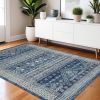 4' X 6' Navy Blue Power Loom Area Rug