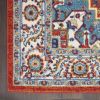 8' Red And Ivory Power Loom Runner Rug