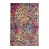 7' X 10' Pink And Ivory Coral Power Loom Area Rug