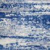 4' X 6' Blue And Ivory Ombre Dhurrie Area Rug