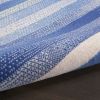 5' X 7' Blue And White Striped Dhurrie Area Rug