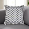 Indigo And Ivory Triangle Design Throw Pillow