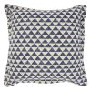 Indigo And Ivory Triangle Design Throw Pillow