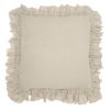 24" Beige Pillow With Ruffled Edges