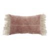 Wide Tasseled Marble Pink Lumbar Pillow