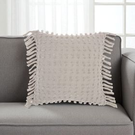 Tassel Detailed Gray Throw Pillow