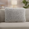 Pale Gray Knubby Plush Lumbar Throw Pillow