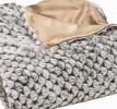 Brown Faux Fur Ombre Plush Throw