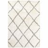 4' X 6' Ivory And Gray Geometric Lattice Area Rug