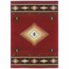 5' X 8' Red And Beige Ikat Pattern Area Rug