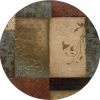 8ï¿½ï¿½ï¿½ Round Beige And Brown Floral Block Pattern Area Rug
