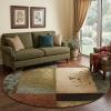 8ï¿½ï¿½ï¿½ Round Beige And Brown Floral Block Pattern Area Rug