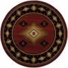 8ï¿½ï¿½ï¿½ Round Red And Beige Ikat Pattern Area Rug