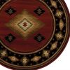 8ï¿½ï¿½ï¿½ Round Red And Beige Ikat Pattern Area Rug