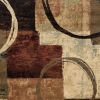 7' X 10' Brown And Black Abstract Geometric Area Rug